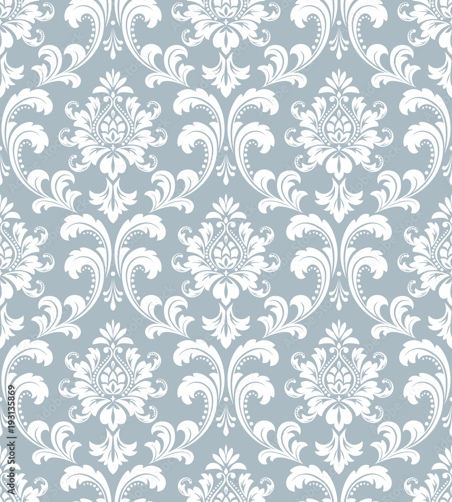 Floral pattern. Wallpaper baroque, damask. Seamless vector background ...