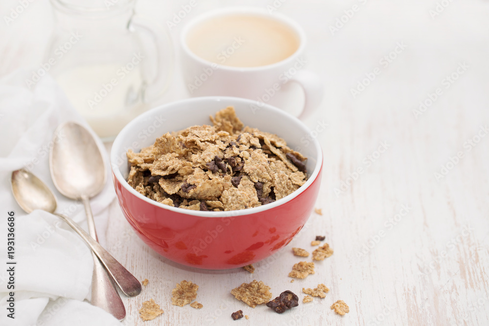 cereals with chocolate cereals in red bowl cereals with chocolate cereals in red bowl