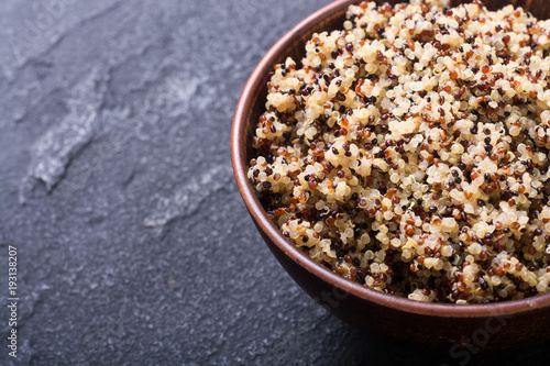 Healthy colorful cooked quinoa