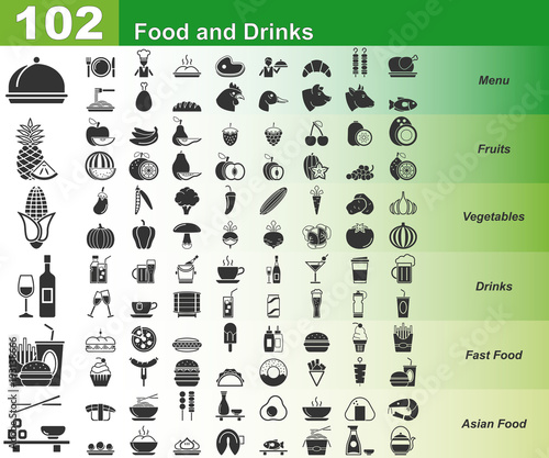 Food und Drinks - 102 Iconset / Green