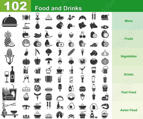 Food und Drinks - 102 Iconset (Green)
