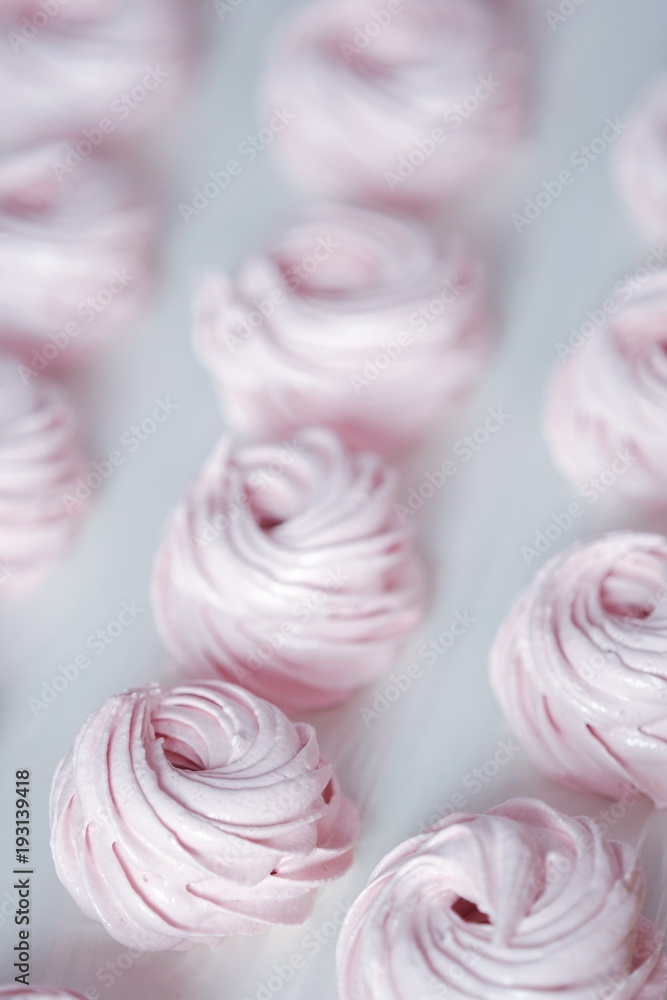 Fresh delicious dessert berry marshmallows on the table Fresh delicious dessert berry marshmallows on the table