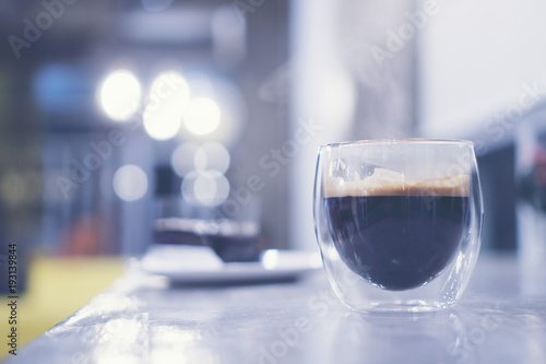 coffee espresso shot in coffee cafe