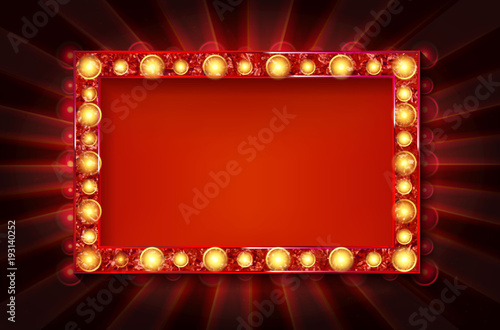 Cinema golden rectangular frame