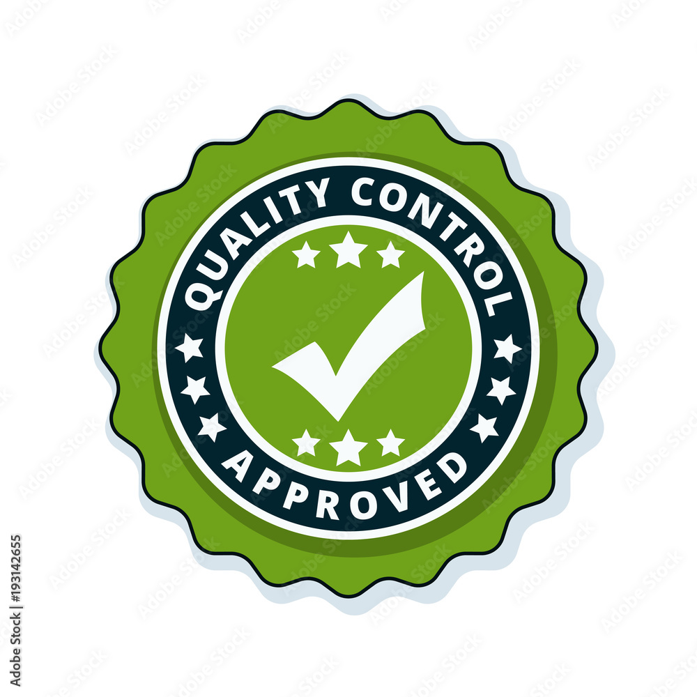 Quality Control Checkmark label illustration Quality Control Checkmark label illustration