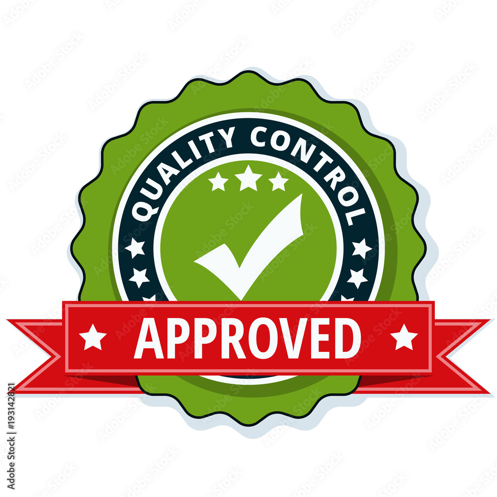 Quality Control Checkmark label illustration Quality Control Checkmark label illustration