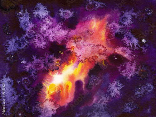 Watercolor cosmic background