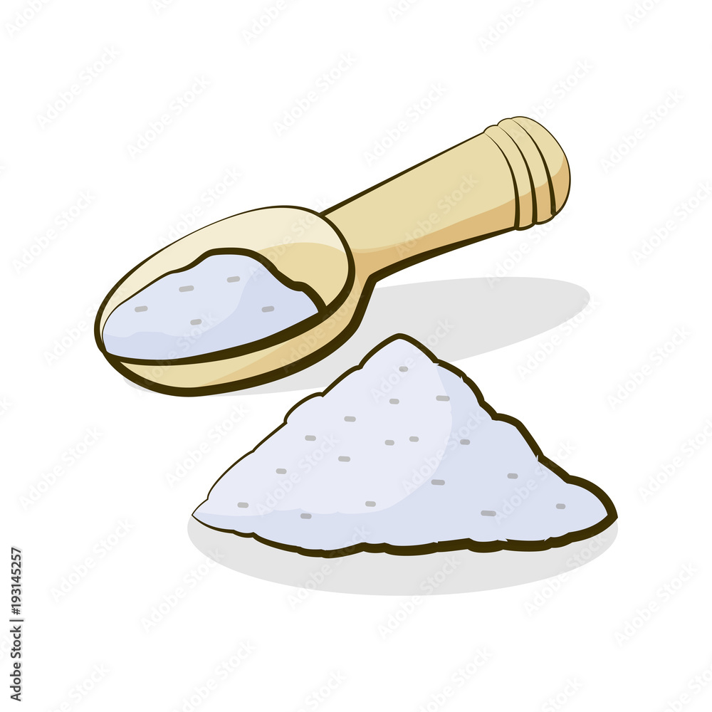Baking soda, wheat flour hand drawing style. Bulk products, ingredients for  recipes. Stock Vector | Adobe Stock