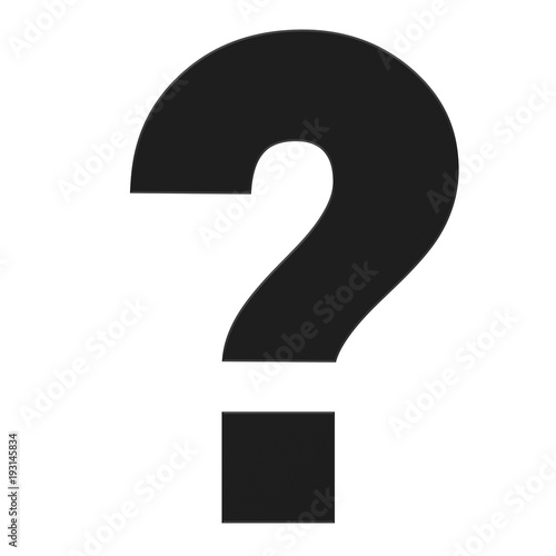 question mark black 3d interrogation point ask sign symbol icon punctuation white background