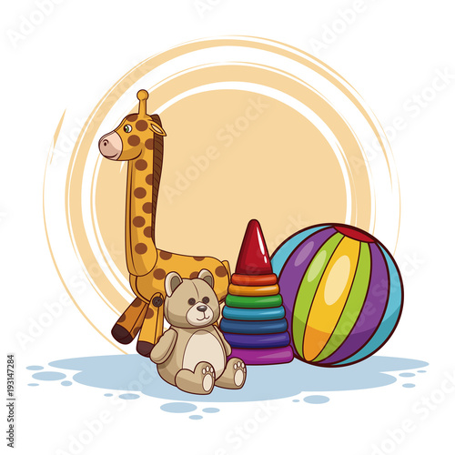Kids toys cartoon vector illustration graphic design