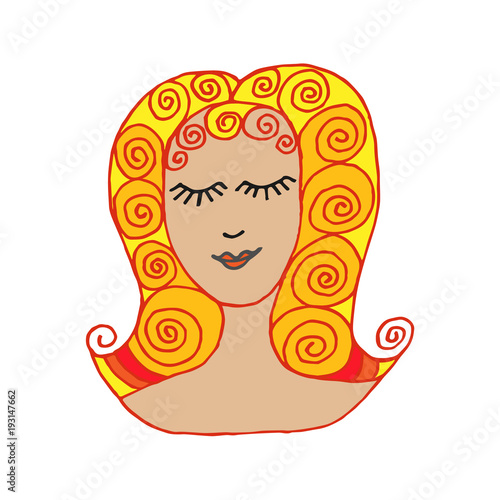 woman in her hair drawn fantasy 