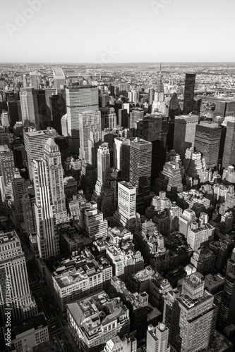 Aerial view of Midtown skyscrapers in Black & White, Cityscape, Manhattan, New York CIty © Francois Roux