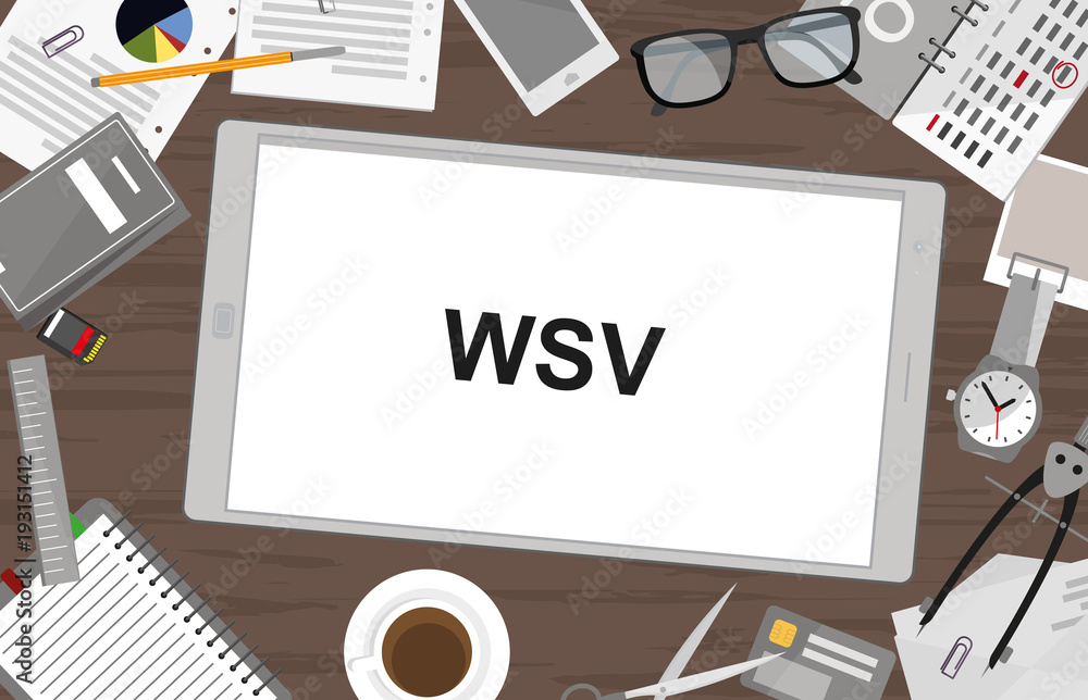 Schreibtisch mit Tablet - WSV