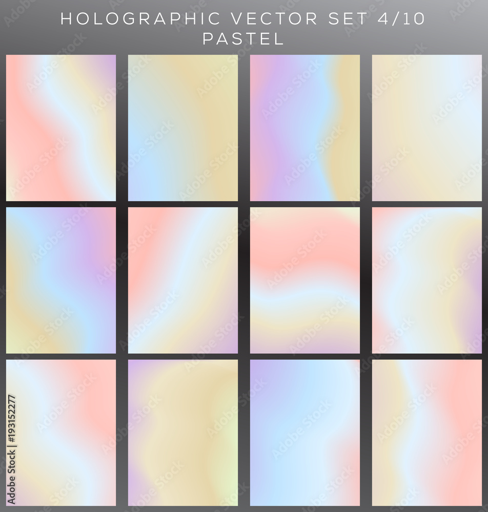 Pastel gradient vector texture set. 