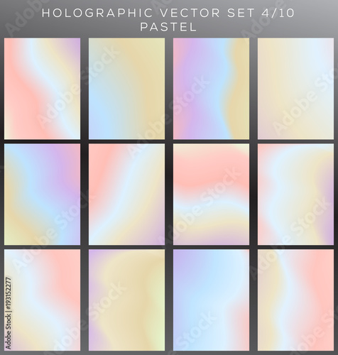 Pastel gradient vector texture set. 