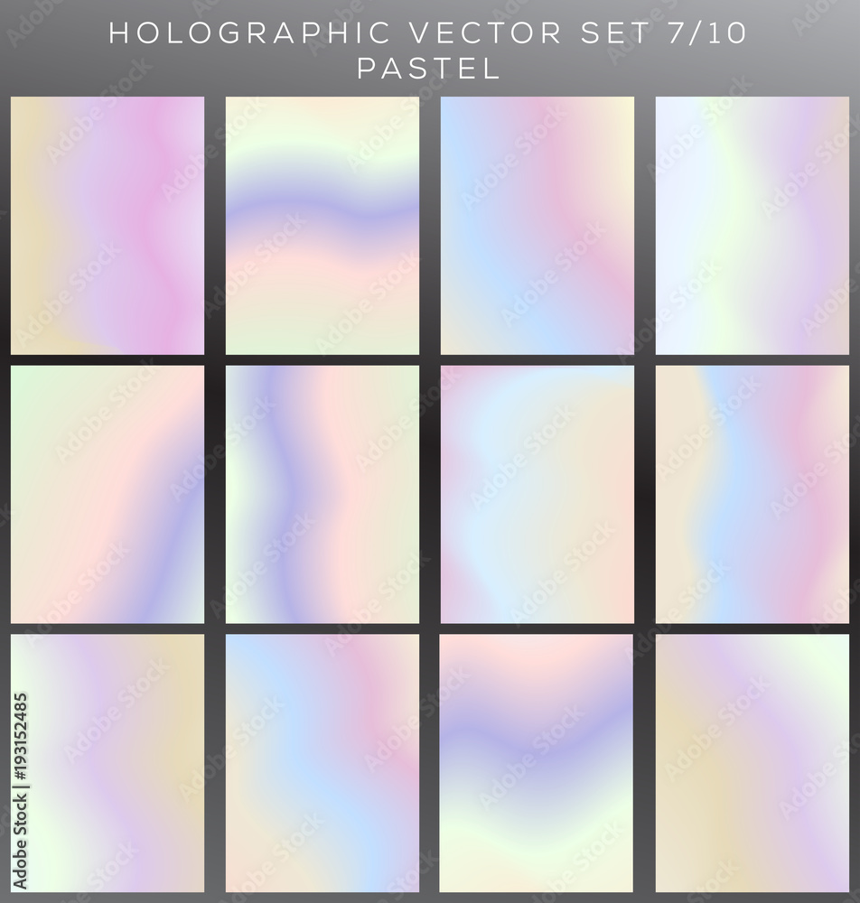 Pastel gradient vector texture set. 