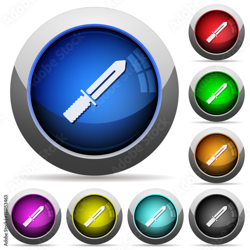 Knife round glossy buttons