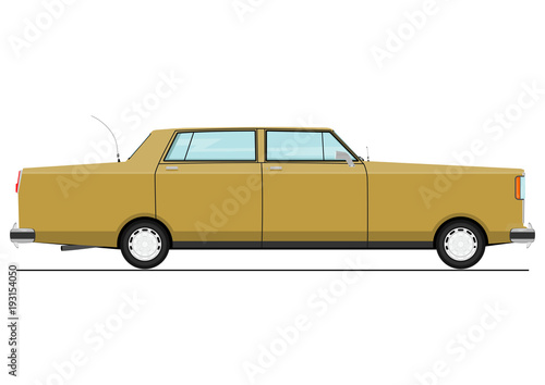 Limousine in cartoon style. Vector
