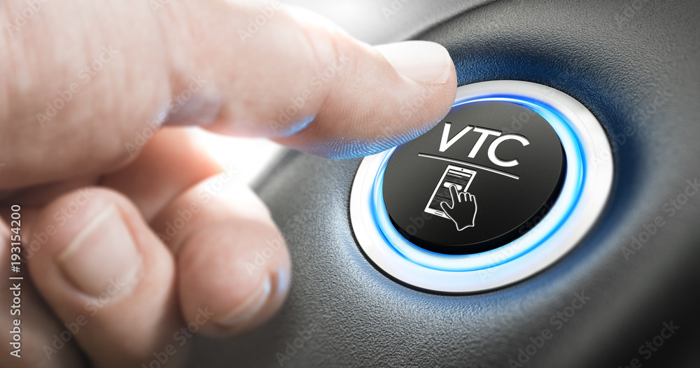 Réservation Chauffeur Privé VTC, Concept. - obrazy, fototapety, plakaty 