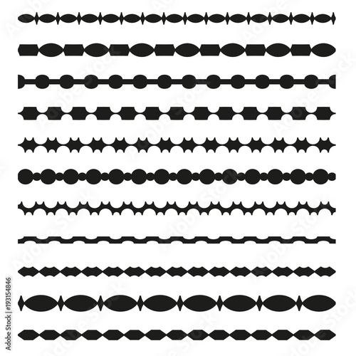 Set of vector borders art dividers in geometrical style.