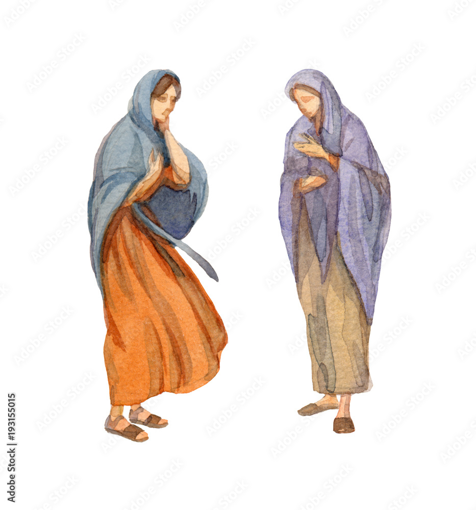 Watercolor drawing of woman in ancient clothes Watercolor drawing of woman in ancient clothes