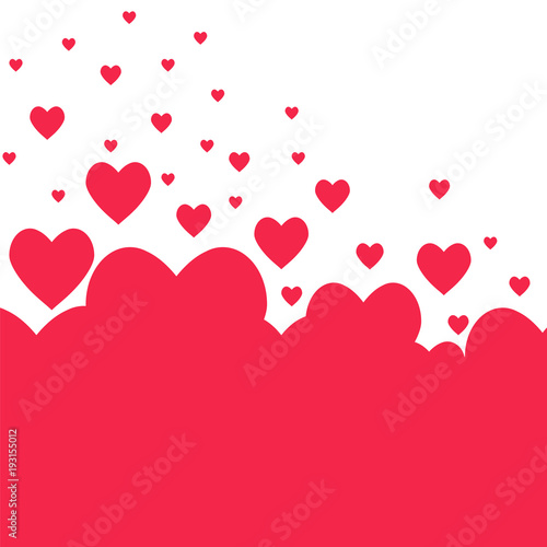 Pink Valentine s Day Hearts background  greeting card  stock vector illustration