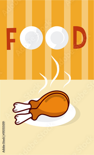Chicken thighs cartoons menu cover