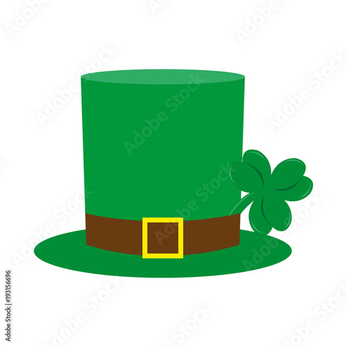 Cylinder hat leprechaun with clover leaf for St. Patrick
