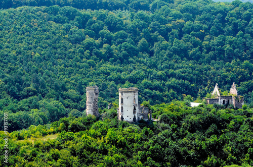 Scenic view of Chervonohorod Castle ruins Nyrkiv village  Ternopil region  Ukraine