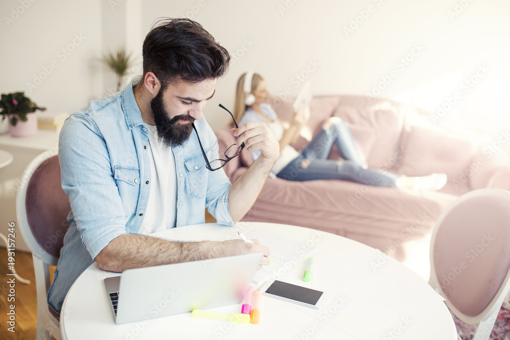 Fototapeta premium Couple at home