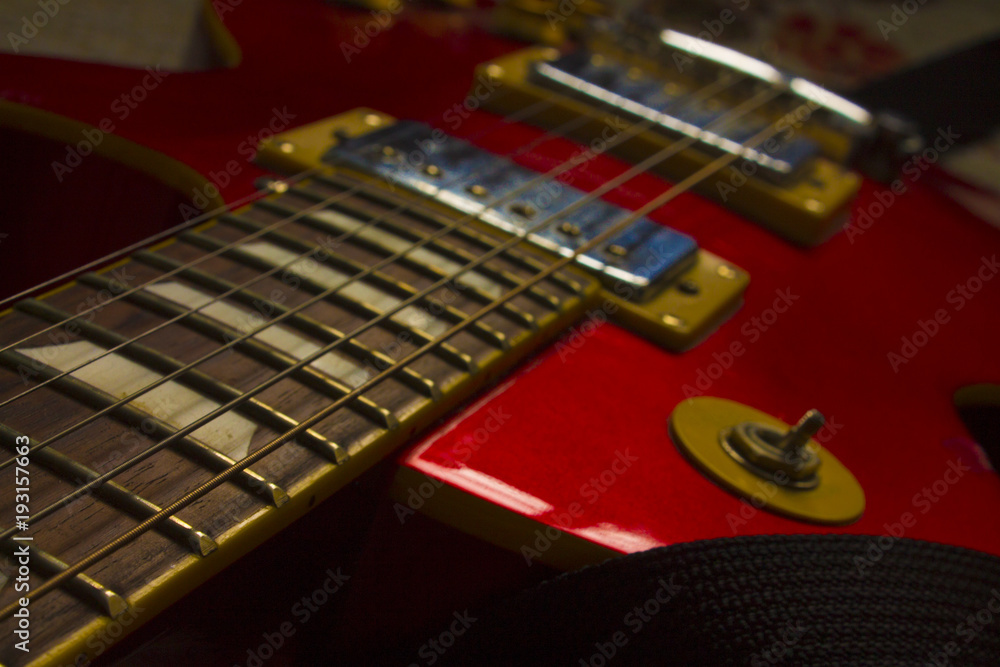 Red electric guitar