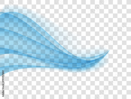 Abstract Blue Wave on Background. Vector Illustration