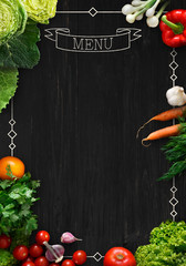 Black chalkboard as mockup for restaurant menu