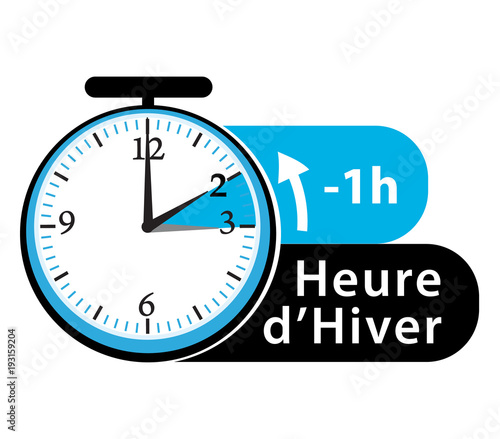 Changement d'heure ! Icône de passage à l'heure d'hiver.