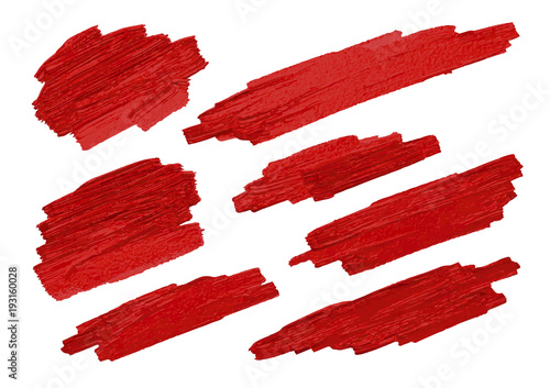 Red brush stoke texture on white background vector illustration