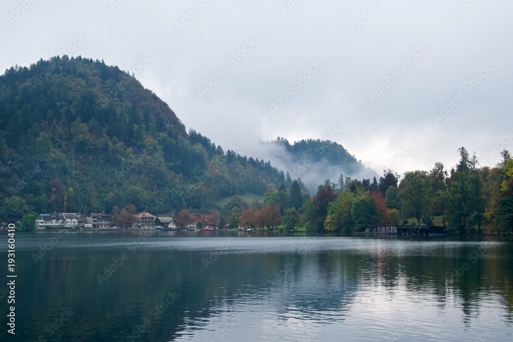 Landscape surrounding Bled Lake in Slovenia
