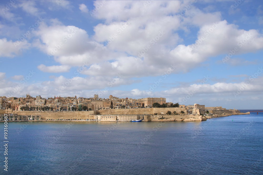 Valletta Stadtansicht, Malta, Blick von Birgu