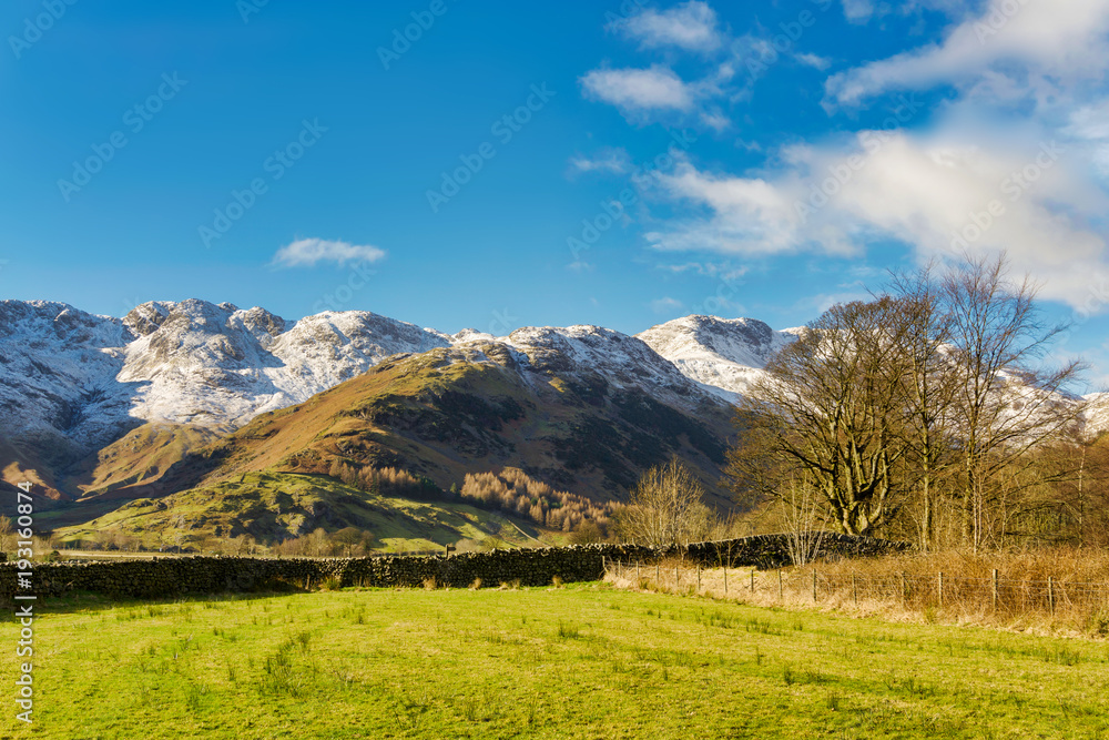 Bowfell and The Band, as seen from the head of Langdale.