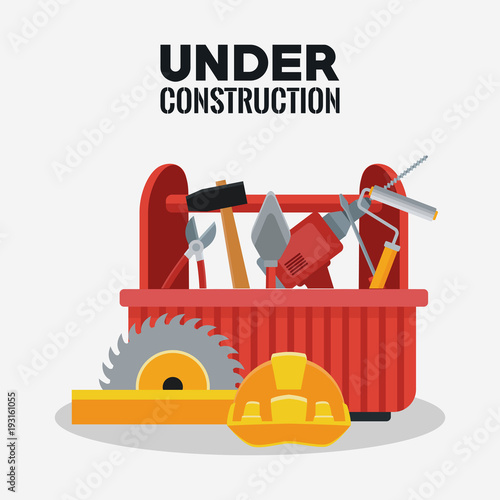Under construction equipment tools icon vector illustration graphic design