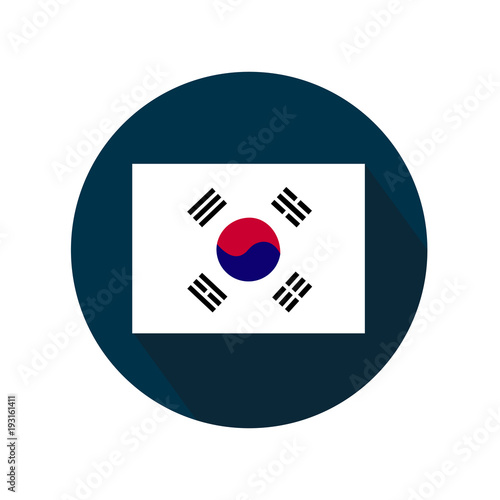 Flag of South Korea icon on white background.