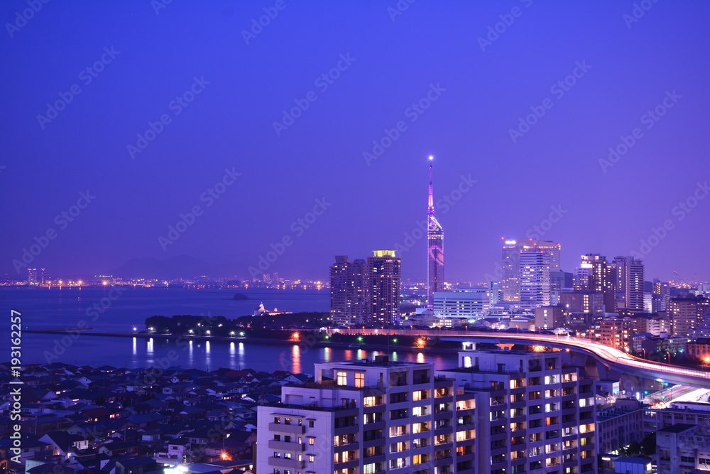 Fototapeta premium 福岡市の夜景 Japan Hukuoka Night View
