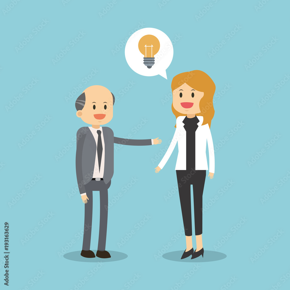 Business teamwork with idea vector illustration graphic design Business teamwork with idea vector illustration graphic design