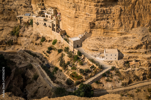 St. George Orthodox Monastery, or Monastery of St. George of Choziba, Wadi Qelt, Judean desert, West Bank, Palestine photo