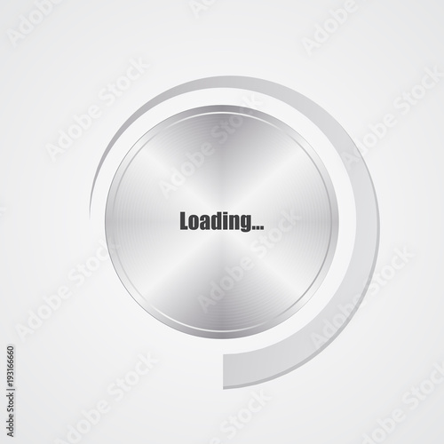 special metallic volume button with chrome texture, vector design, eps10
