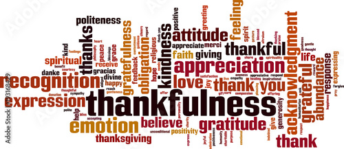 Thankfulness word cloud