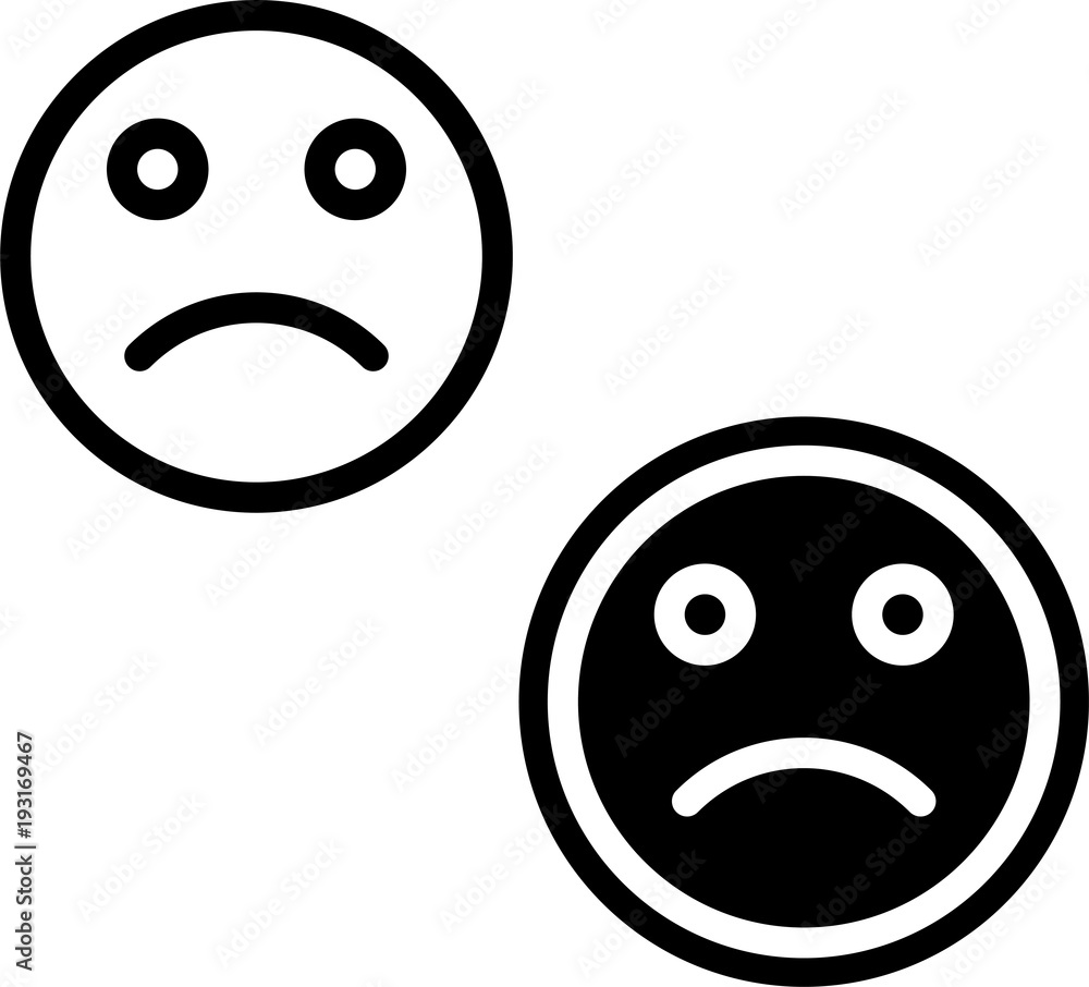 Fototapeta premium Sad Icon, Sad Face Icon