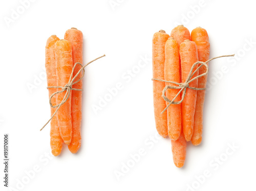 Baby Carrots Isolated on White Background photo