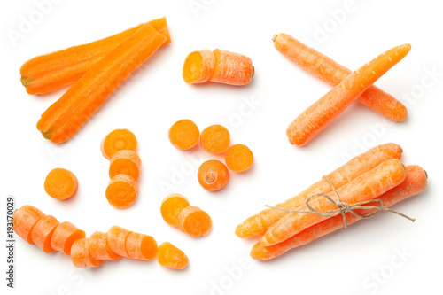 Baby Carrots Isolated on White Background photo