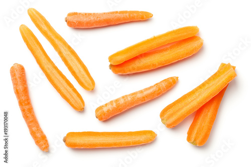 Baby Carrots Isolated on White Background