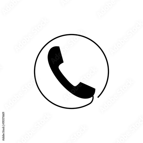 Phone icon  sign. Handset. Vector illustration. Flat design. Black on white background.